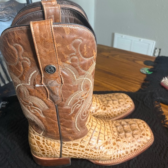 Men’s Tanner Mark Light Tan Hornback Boots Cowboy Western Size 9 - Picture 2 of 6